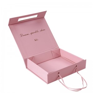 Custom Packaging Folding Luxury Magnetic Large Rose Gold Plain Paper Cardboard Gift Box